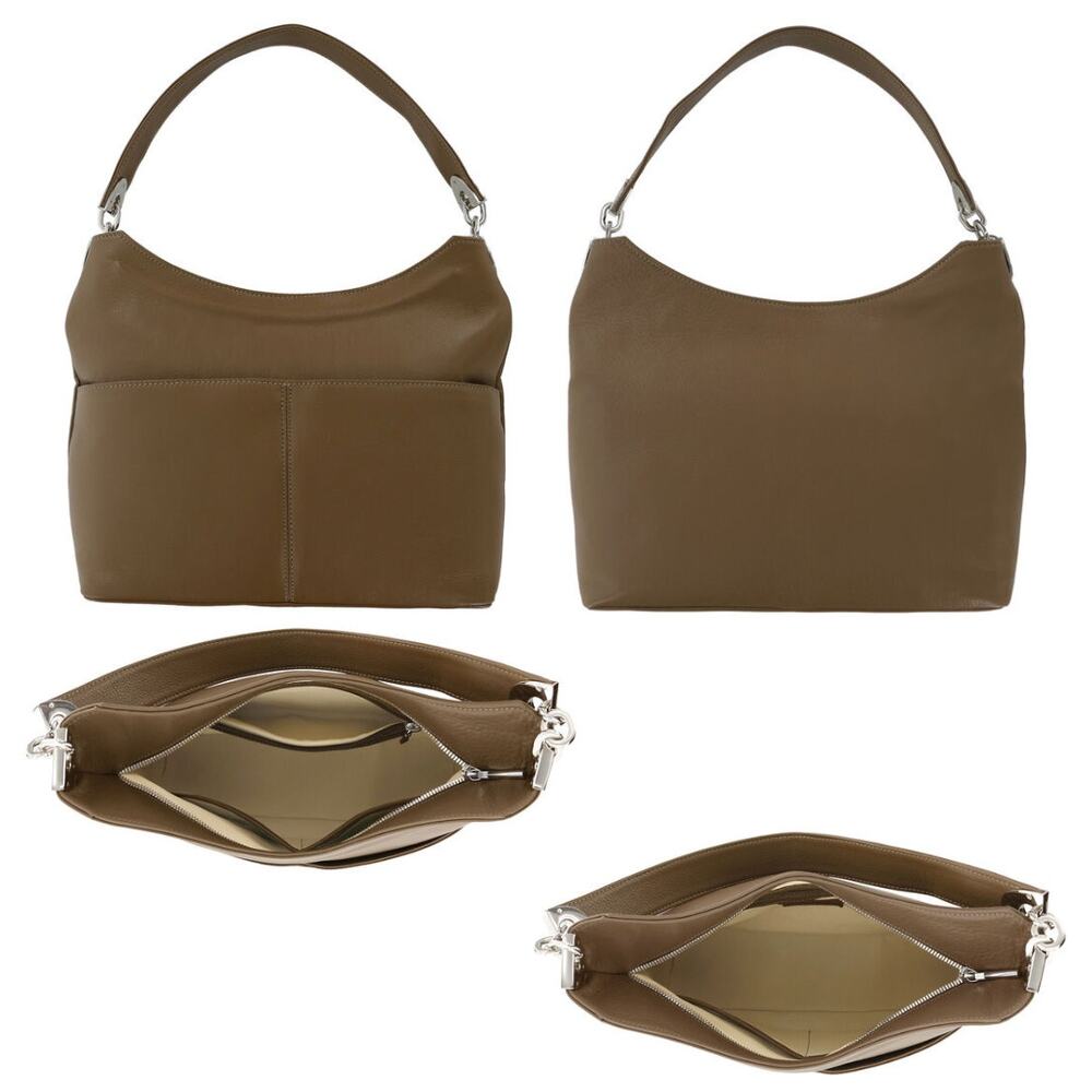 SAS NWOT Edee Taupe Brown Pebble Leather Hobo Bag Shoulder Purse Handbag